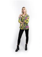 JOLIE GREEN ANIMAL PRINT RAYON AMANDA BLOUSE