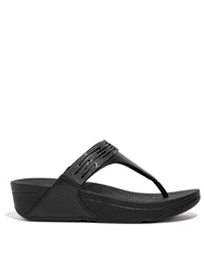 FIT FLOP BLACK PLATINO LEATHER LULU SANDAL