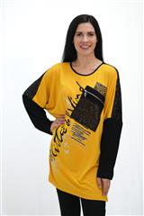 ROSELLA MUSTARD SEQUENCE POCKET PRINTED TOP