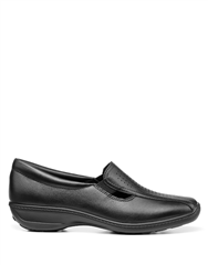 HOTTER  BLACK LEATHER CALYPSOII  SHOE