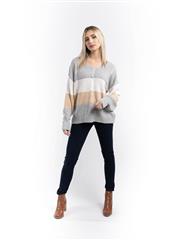 JOLIE GREY STRIPE SWEATER