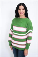 MADE IN ITALY GREEN STRIPE KNIT 