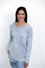 MADE IN ITALY BLUE STRIPE POCKET TOP