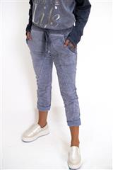 MADE IN ITALY BLUE BUTTON DETAIL PANTS
