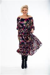CALYPSO MULTI-COLOURED MAXI TIER DRESS 