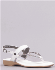 FROGGIE WHITE DIAMANT ROPE THONG SANDAL