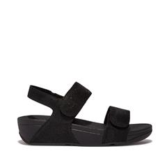 FIT FLOP BLACK LULU ADJUSTABLE SHIMMERLUX SANDAL