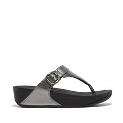FIT FLOP PEWTER LULU ADJUSTABLE TOE POST SANDALS