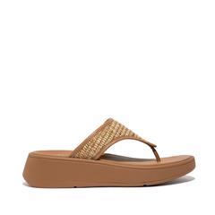 FIT FLOP TAN F-MODE WOVEN SANDALS