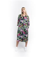 JOLIE GREEN PURPLE PRINTED DRESS 