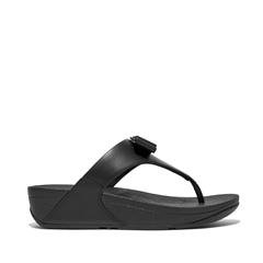 FIT FLOP ALL BLACK LULU BOW LEATHER 