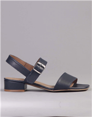 FROGGIE NAVY BLOCK HEEL SLINGBACK SANDAL