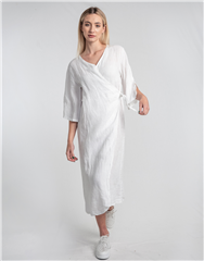 MADE IN ITALY WHITE WRAP DRESS