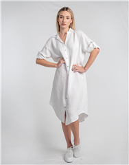 MADE IN ITALY WHITE BUTTON DOWN DRESS