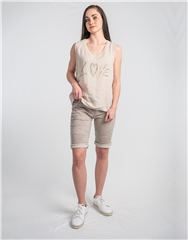 MADE IN ITALY BEIGE GOLD LOVE TOP 