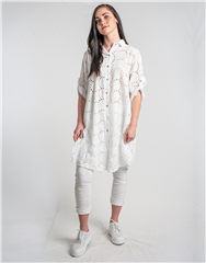 MADE IN ITALY WHITE EYELET DRESS