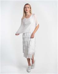 MADE IN ITALY WHITE FRILL DRESS 