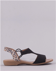 FROGGIE BLACK MULTICOLOUR SLINGBACK SANDAL