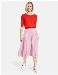 GERRY WEBER RED AND PINK PLEATED SKIRT 
