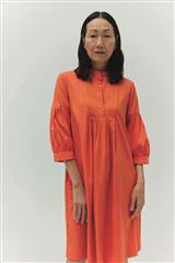 GERRY WEBER TANGERINE BLOUSE DRESS WITH DECORATIVE PLEATS