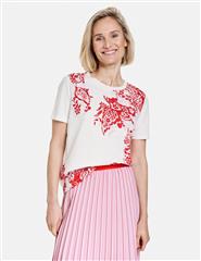 GERRY WEBER MULTICOLOUR WAVY NECKLINE T-SHIRT