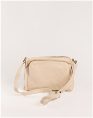 ITALIAN BEIGE LEATHER CROSSBODY BAG 