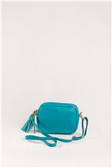 ITALIAN LEATHER TURQUOISE SMALL SLING BAG