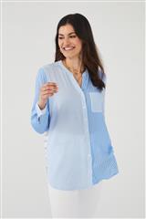 FDJ BLUE WHITE LONG SLEEVE TUNIC SHIRT