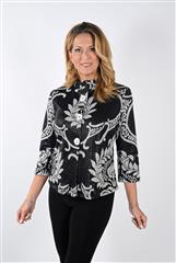 FRANK LYMAN BLACK OFF-WHITE KNIT JACKET