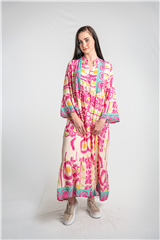 MADE IN ITALY PINK MULTI  LONG DRESS
