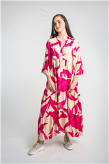 MADE IN ITALY PINK MULTI LONG DRESS