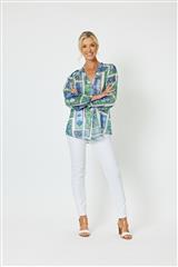 GORDON SMITH GREEN AND BLUE MOSSMAN TOP 