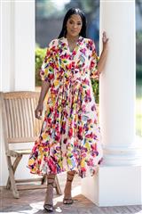 MASTIK PINK MULTI FLORAL PRINT DRESS