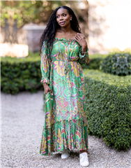 MASTIK GREEN MULTI DRESS 