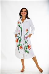 CALYPSO WHITE POPLIN DRESS