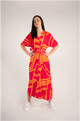 ROSELLA PINK ORANGE LONG DRESS 