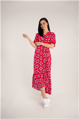 ROSELLA PINK MULTI FLOWER LONG DRESS