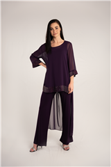 ROSELLA PURPLE TUNIC PANTS SUIT 