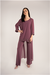 ROSELLA DARK PINK TUNIC PANTS SUIT 