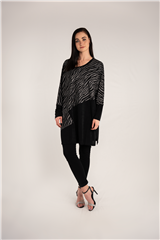 ROSELLA BLACK SILVER BLOUSE 