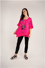 ROSELLA PINK PRINTED TOP 