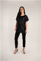 ROSELLA BLACK SEQUIN TOP 