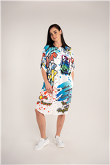 ROSELLA WHITE MULTI ART DRESS