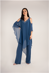 PRETO BLUE TUNIC PANTS SUIT 