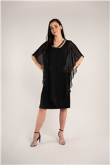 ROSELLA BLACK DIAMOND NECKLINE SHORT DRESS