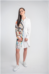 MADE IN ITALY WHITE FACE SHIRT DRESS