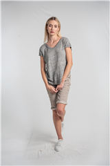 MADE IN ITALY GREY PLAIN TOP 