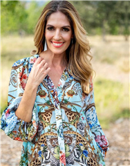 ICONIC JUNGLE PRINT RAGLAN BLOUSE 