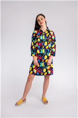 JOLIE BLACK MULTI ANNIE SHIRT DRESS