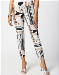 JOSEPH RIBKOFF MULTI PATCHWORK PRINT PANTS 